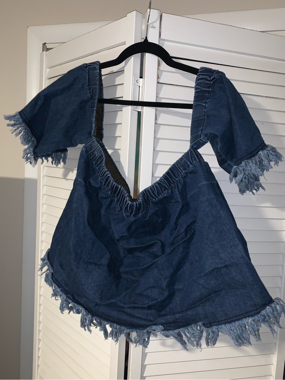 Eloquii Plus Size Women’s Off The Shoulder Denim Crop Top